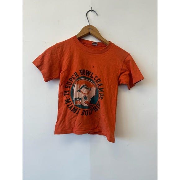 Market & Spruce Other - Vintage Miami Dolphins Shirt Kids Medium Orange NFL Football Super Bowl 1974 70s